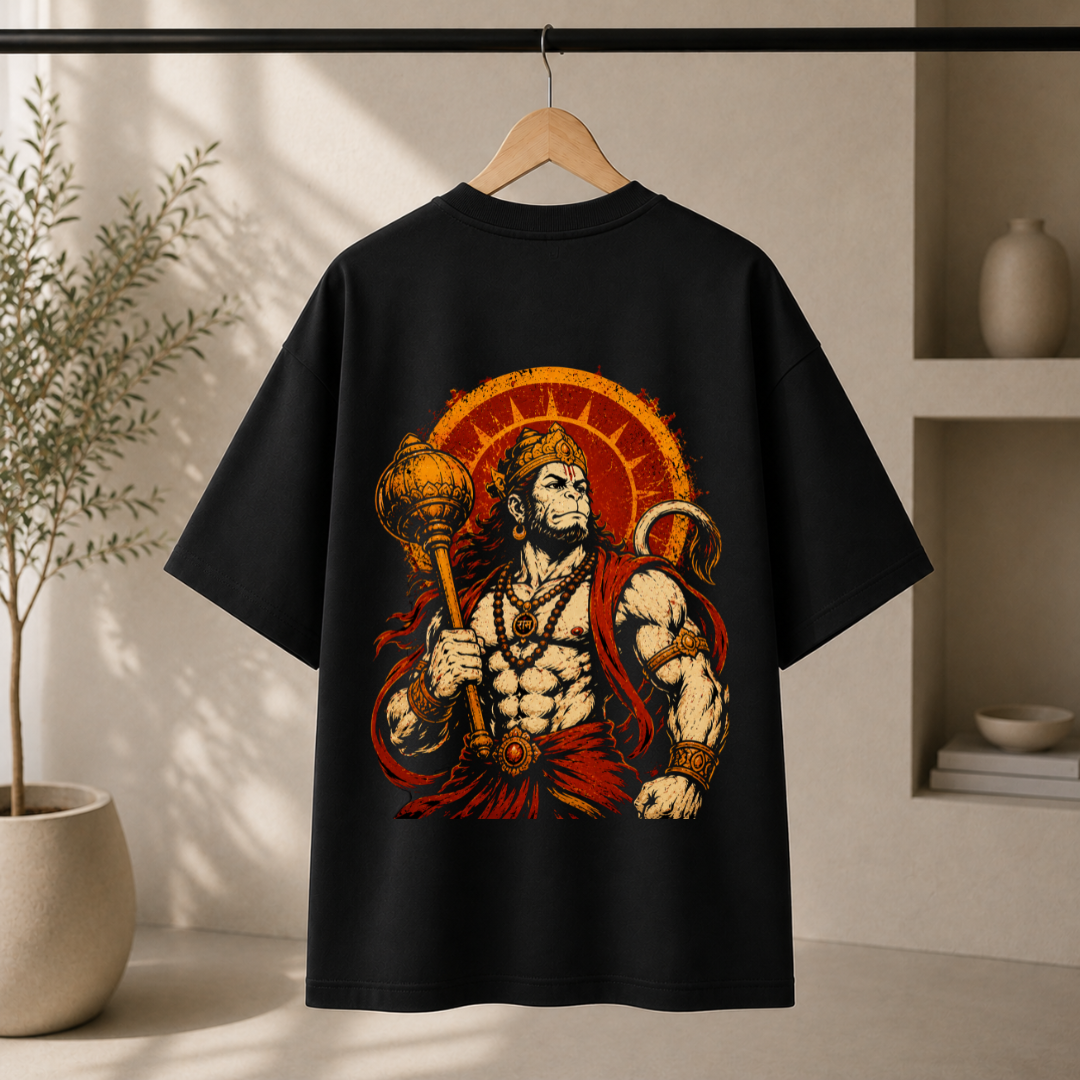 Powerful Lord Hanuman Oversized Unisex T-Shirt