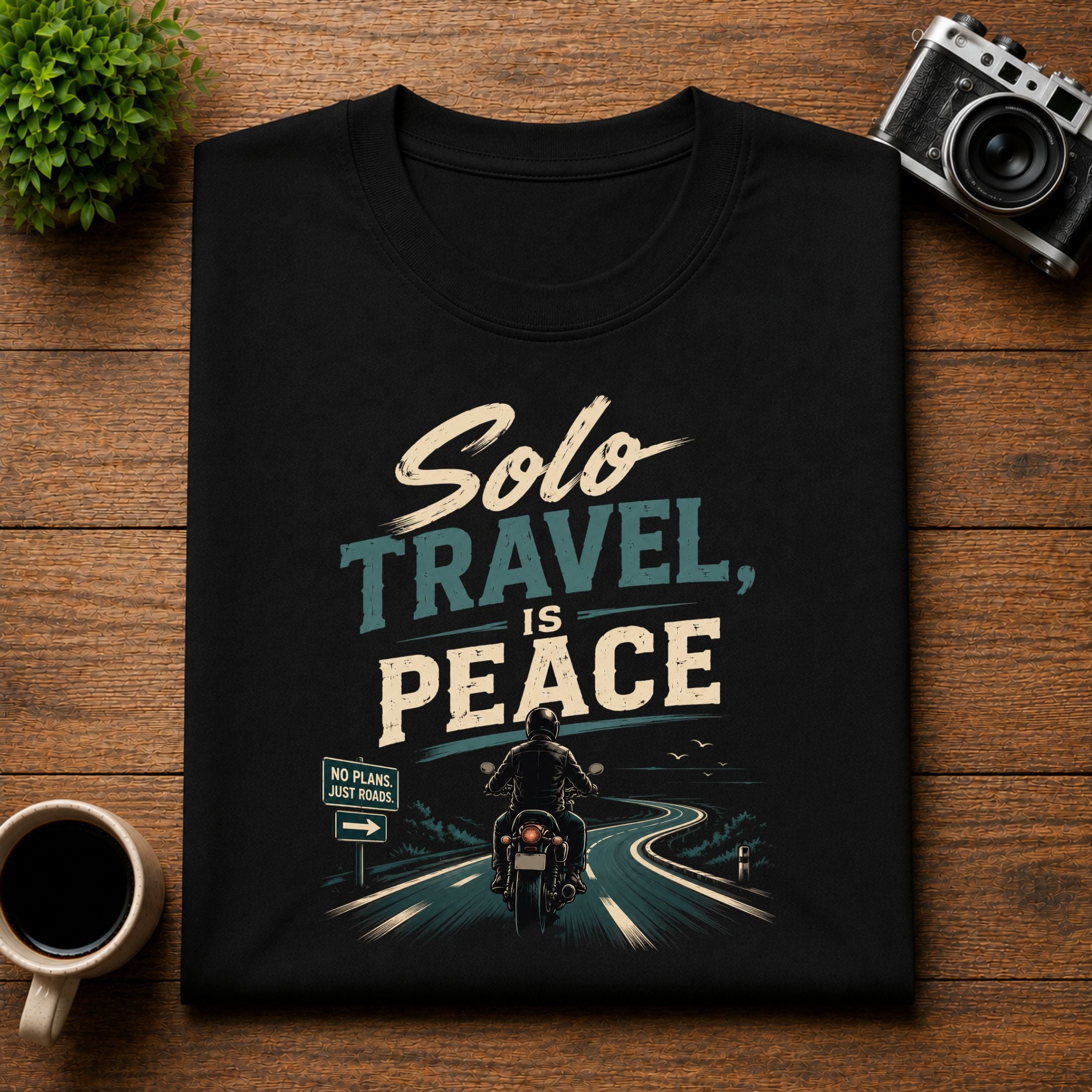 Solo Travel Is Peace Motorcycle Unisex Tee