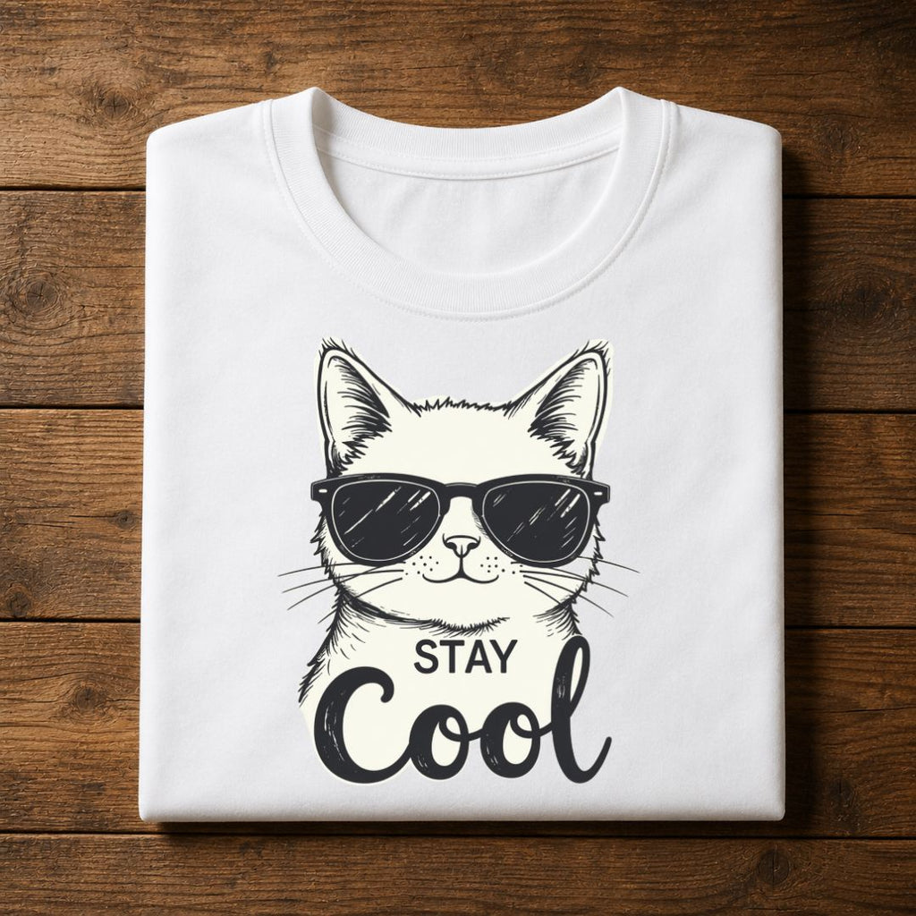 Stay Cool Cat T-Shirt | Funny Cat Lover Graphic Tee