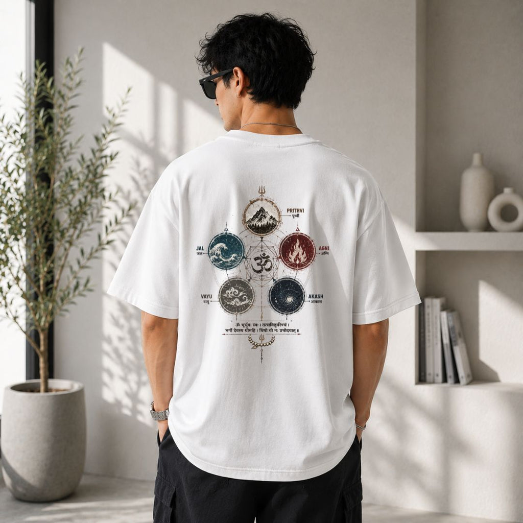 Panch Tatva Oversized T-Shirt | Five Elements Spiritual Graphic Tee