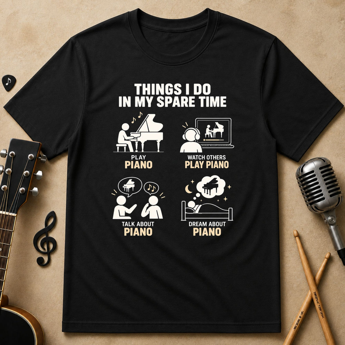 Things I Do in My Spare Time | Piano Unisex T-Shirt
