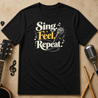 Sing. Feel. Repeat. Unisex Music Tee
