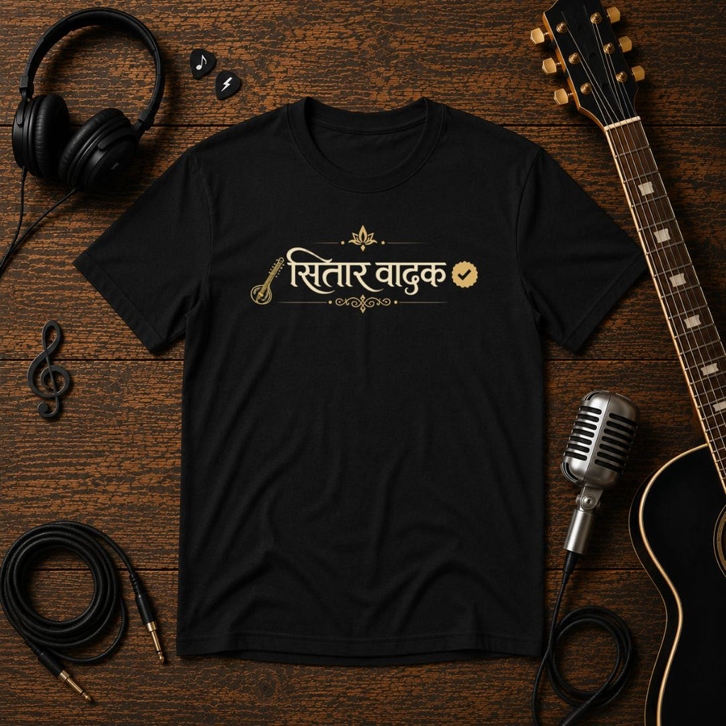 सितार वादक Unisex Tee – Hindi Sitar Player T-Shirt