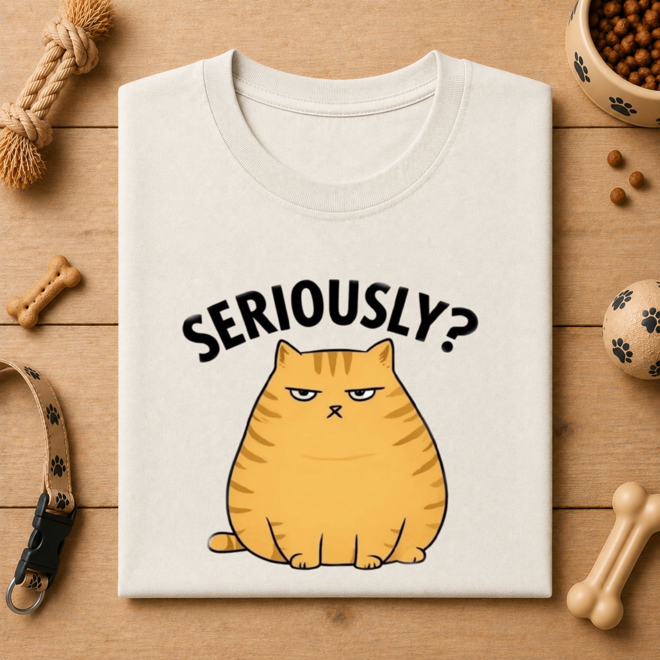 Seriously? Cat T-Shirt | Funny Grumpy Cat Graphic Tee