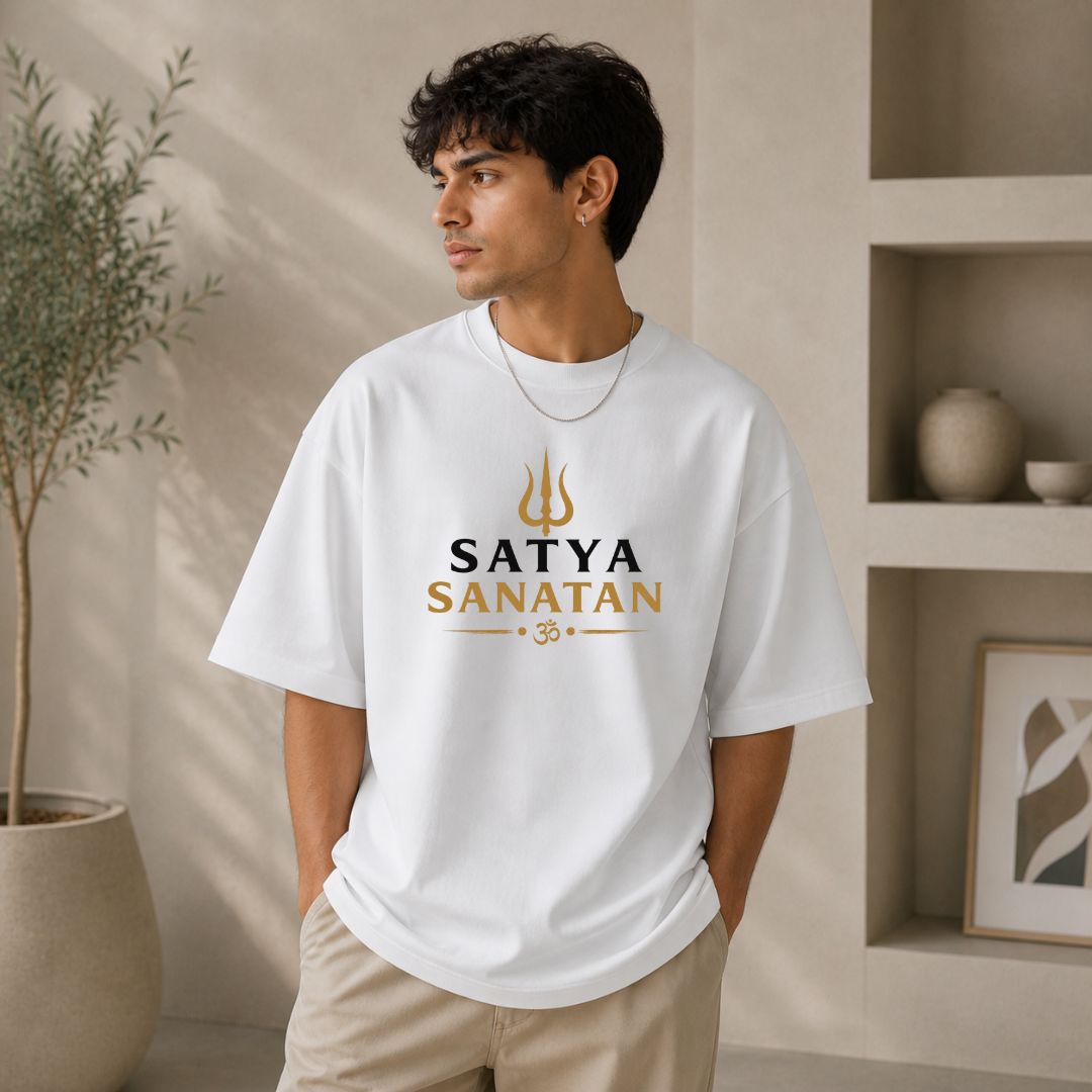 Satya Sanatan Oversized T-Shirt | Hindu Dharma Spiritual Streetwear