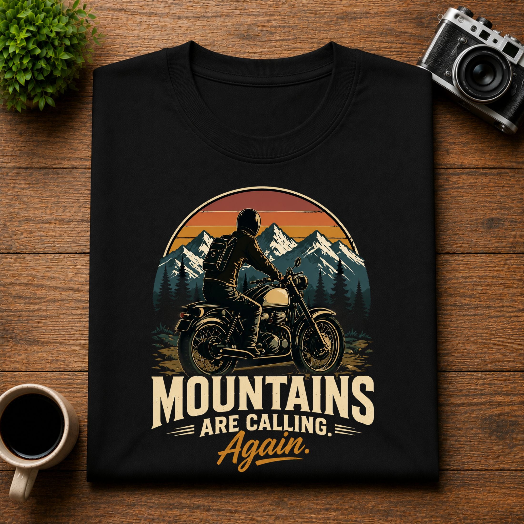 Mountains Are Calling Again Biker Unisex Tee