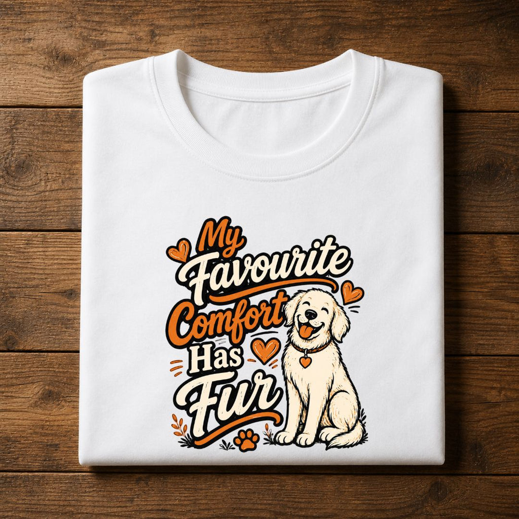 My Favorite Comfort Has Fur T-Shirt | Cute Dog Lover Unisex Tee