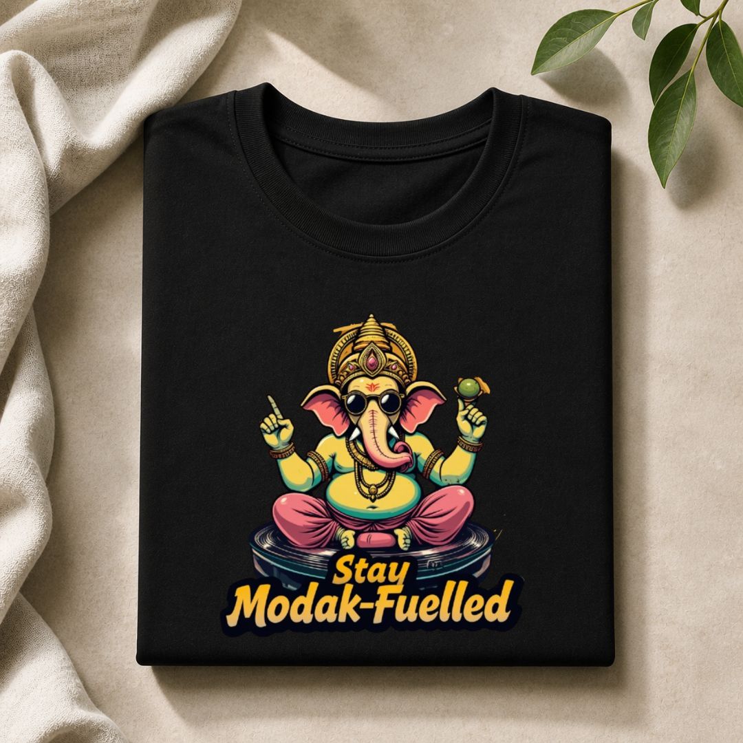 Funny Ganpati T-Shirt – Stay Modak-Fuelled Graphic