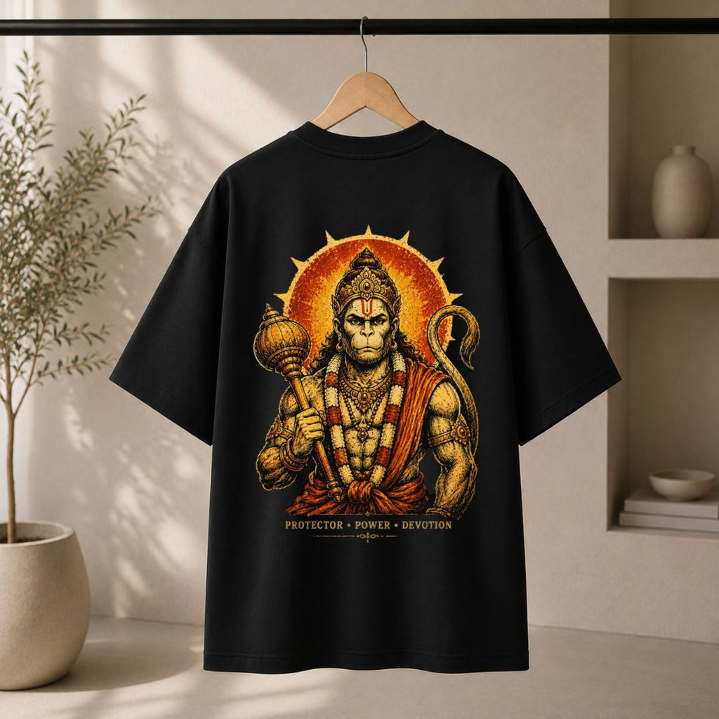 Lord Hanuman Protector Power Devotion Oversized T-Shirt