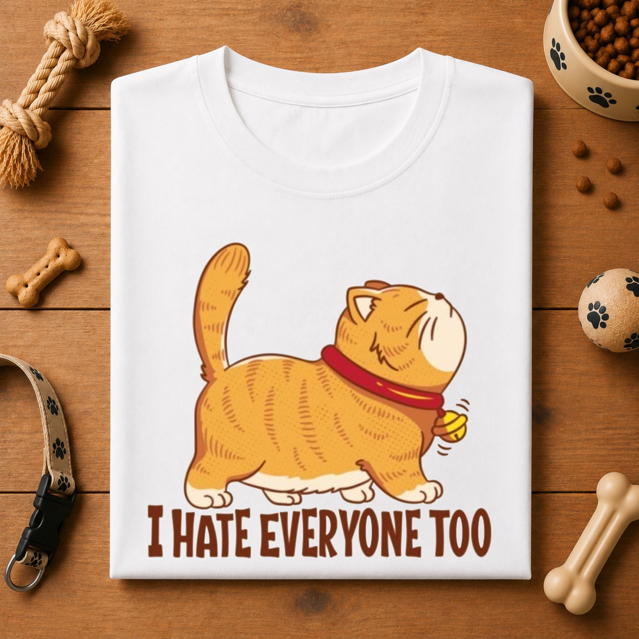 I Hate Everyone Too Cat T-Shirt | Funny Introvert Cat Tee