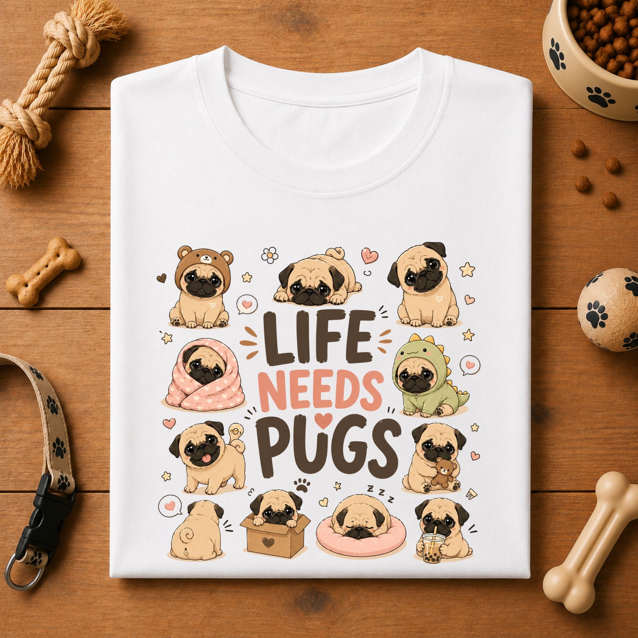 Life Needs Pugs Unisex T-Shirt