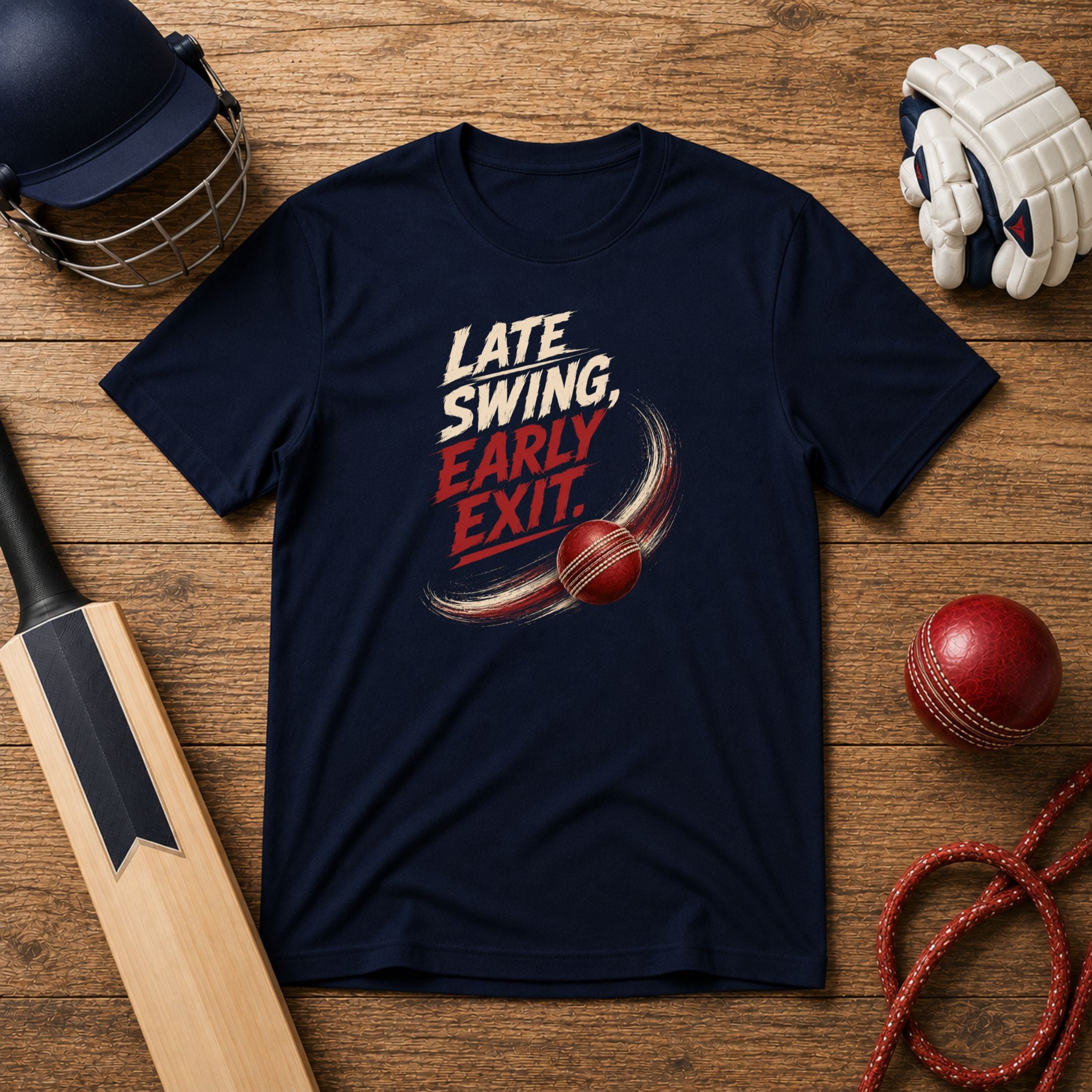 Late Swing Early Exit Unisex T-Shirt | Cricket Bowling Tee