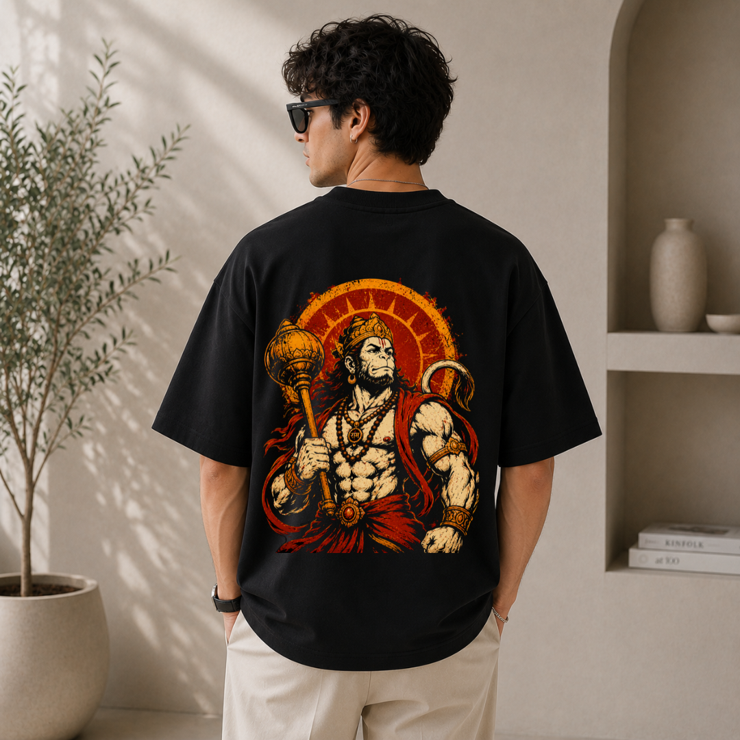 Powerful Lord Hanuman Oversized Unisex T-Shirt