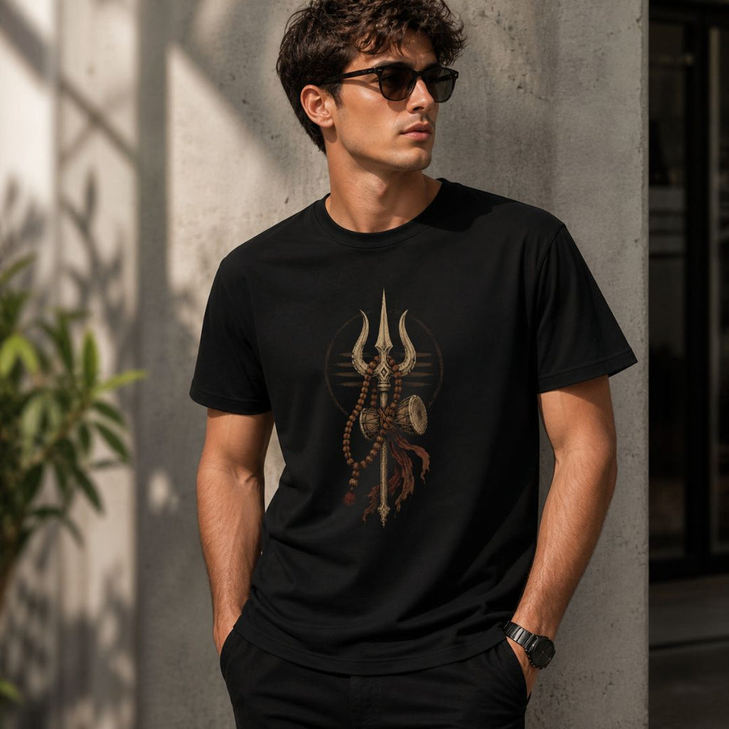 Trishul Damru Rudraksha Regular Unisex T-Shirt