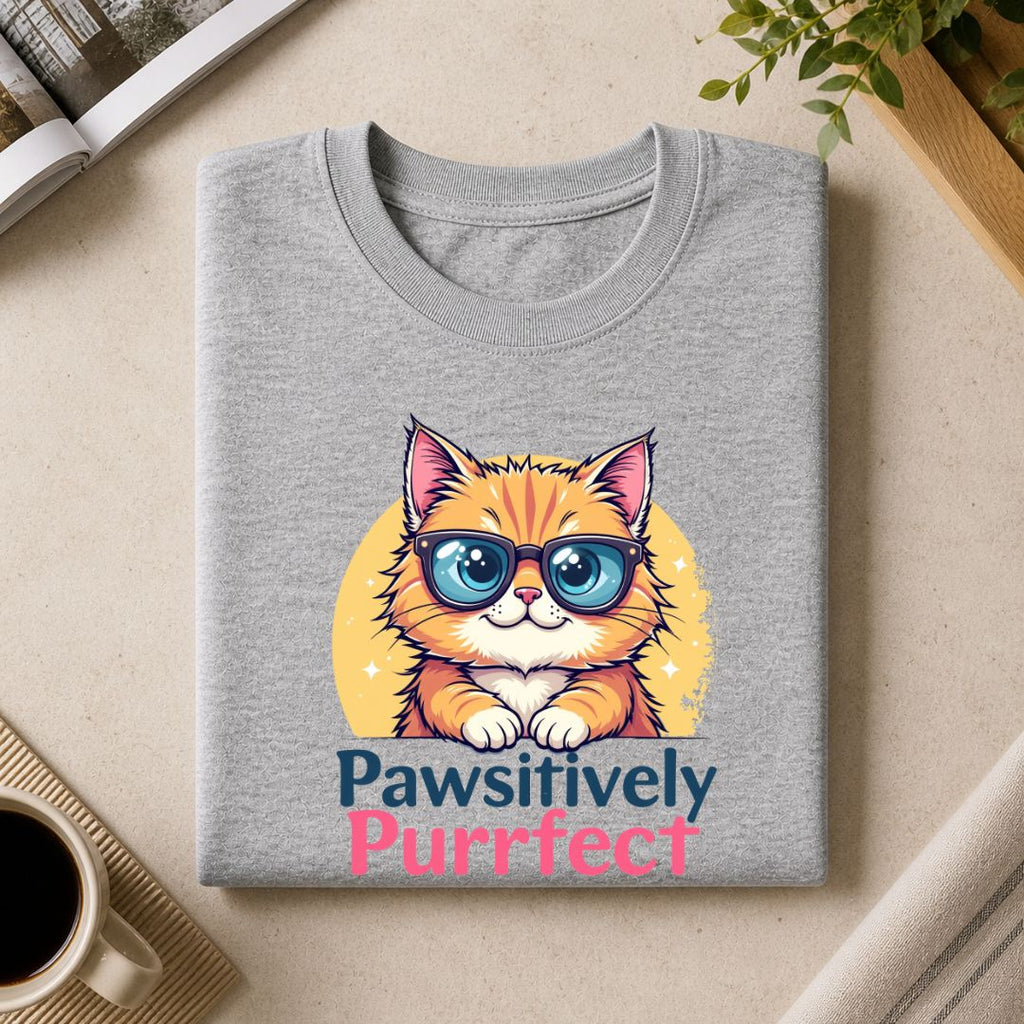 Pawsitively Purrfect Cat T-Shirt | Cute Cat Lover Tee