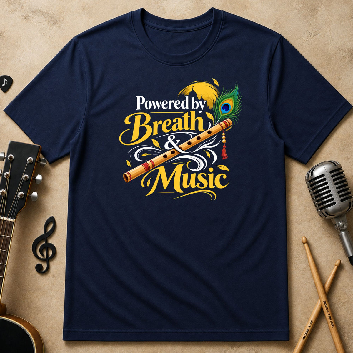 Powered by Breath & Music | Flute Unisex T-Shirt