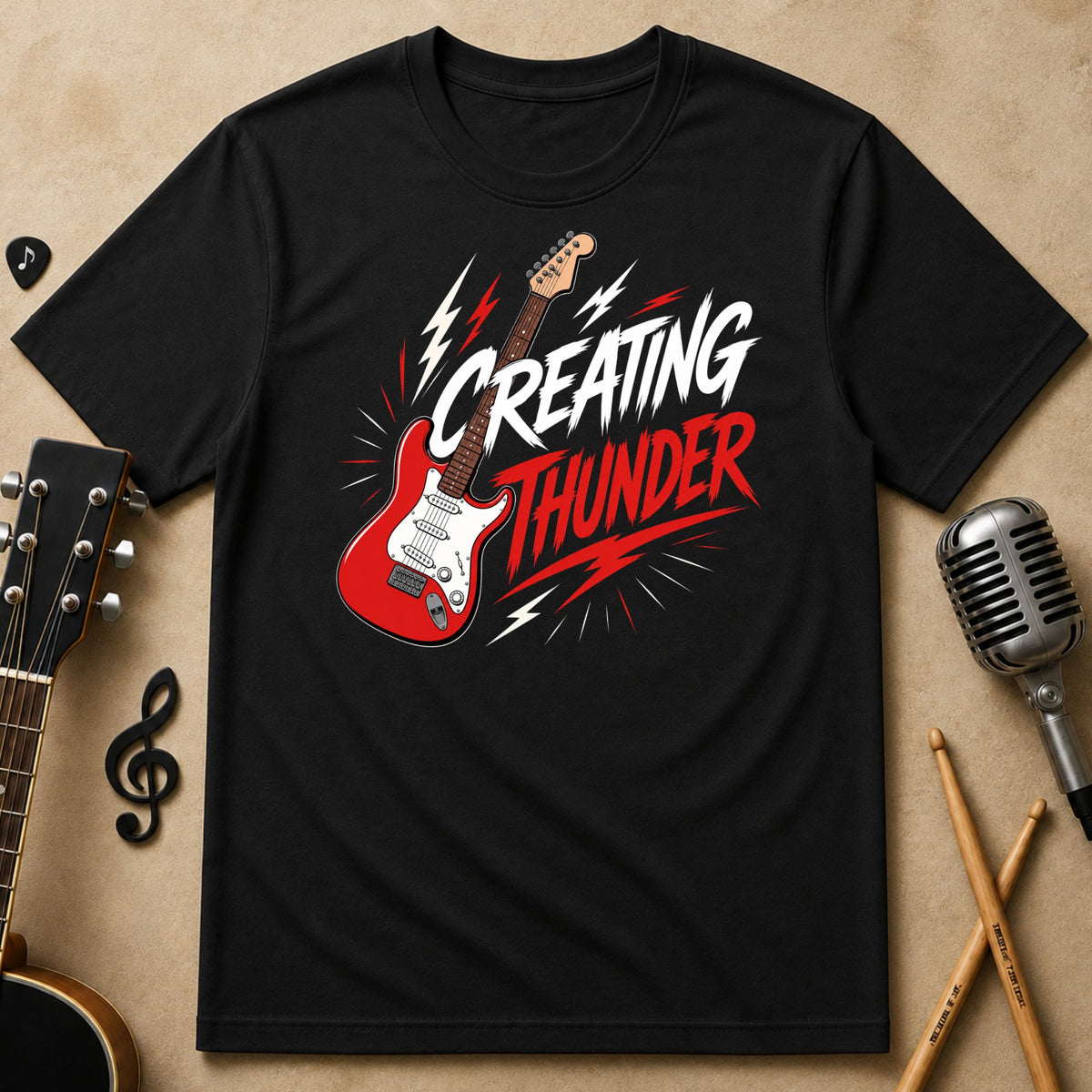 Creating Thunder Guitar Unisex T-Shirt