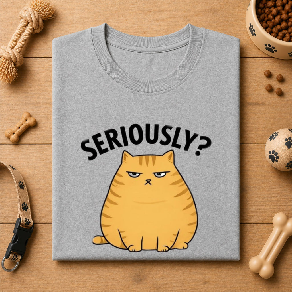 Seriously? Cat T-Shirt | Funny Grumpy Cat Graphic Tee