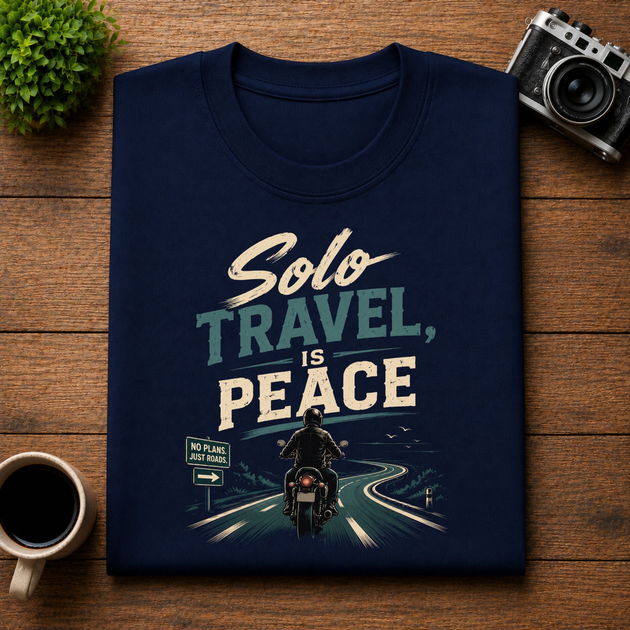Solo Travel Is Peace Motorcycle Unisex Tee