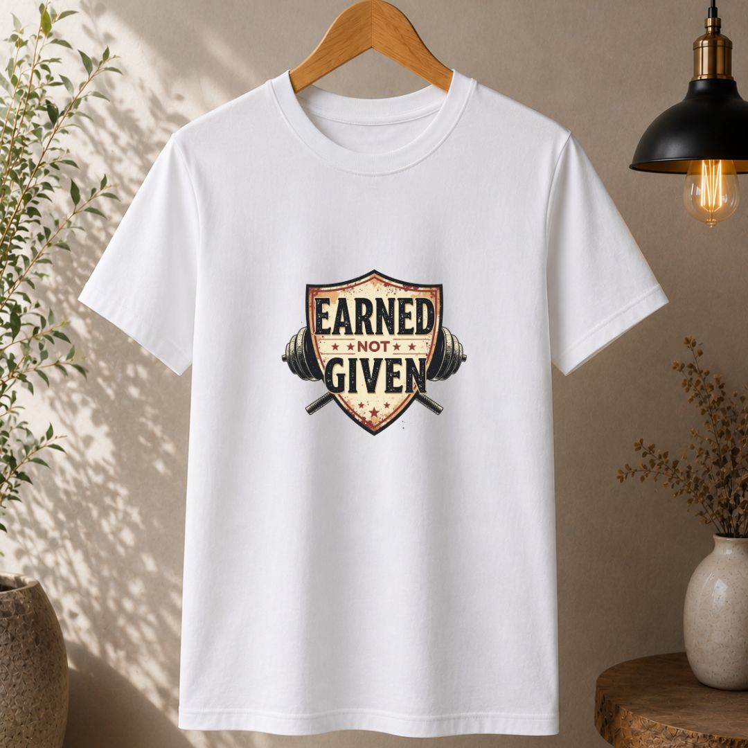 Earned Not Given Regular Gym T-Shirt