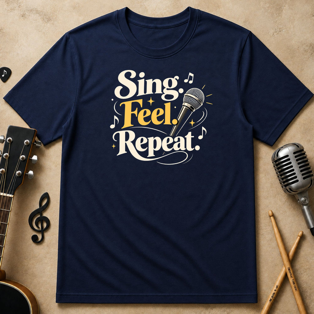 Sing. Feel. Repeat. Unisex Music Tee