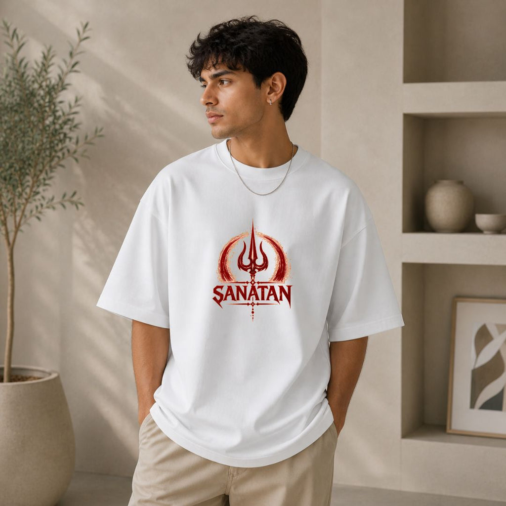 Sanatan Oversized T-Shirt | Trishul Spiritual Streetwear Tee