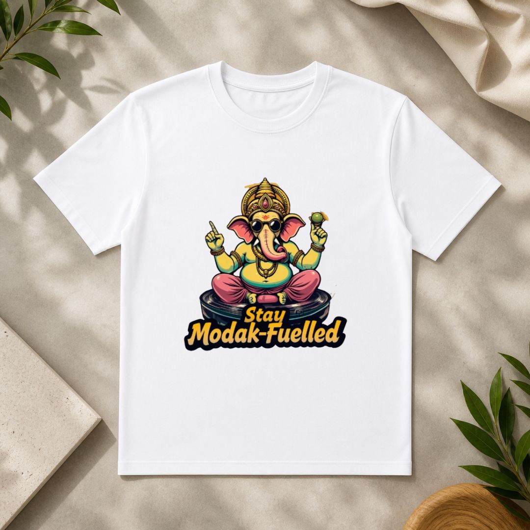 Funny Ganpati T-Shirt – Stay Modak-Fuelled Graphic