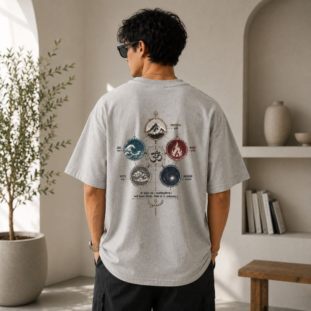 Panch Tatva Oversized T-Shirt | Five Elements Spiritual Graphic Tee