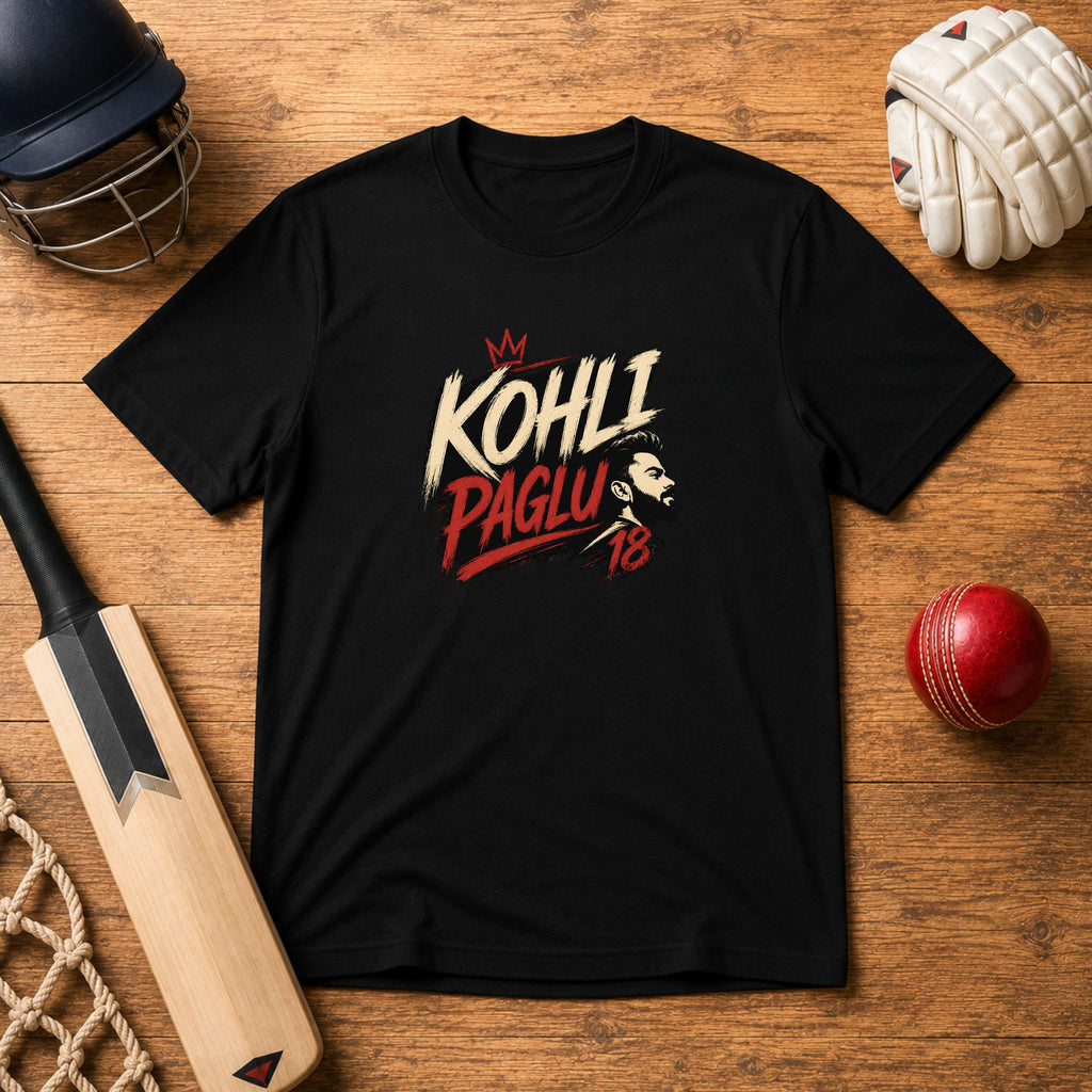 Kohli Paglu 18 Unisex T-Shirt | Cricket Fan Graphic Tee