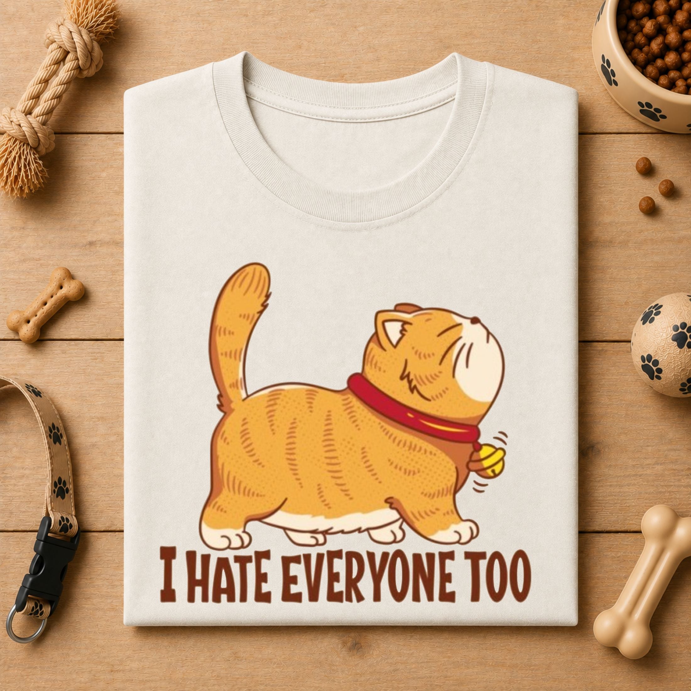 I Hate Everyone Too Cat T-Shirt | Funny Introvert Cat Tee