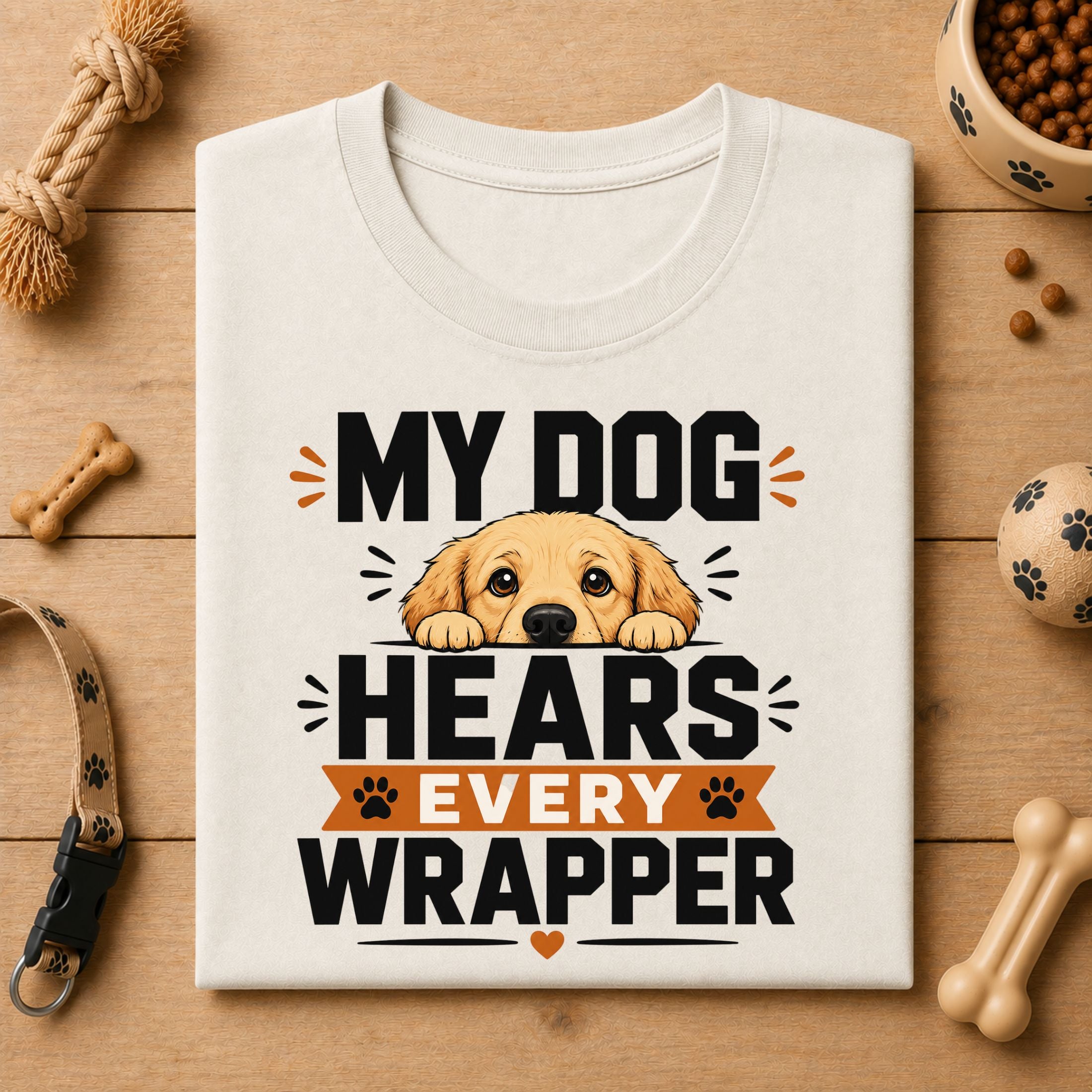 My Dog Hears Every Wrapper | Unisex Tee