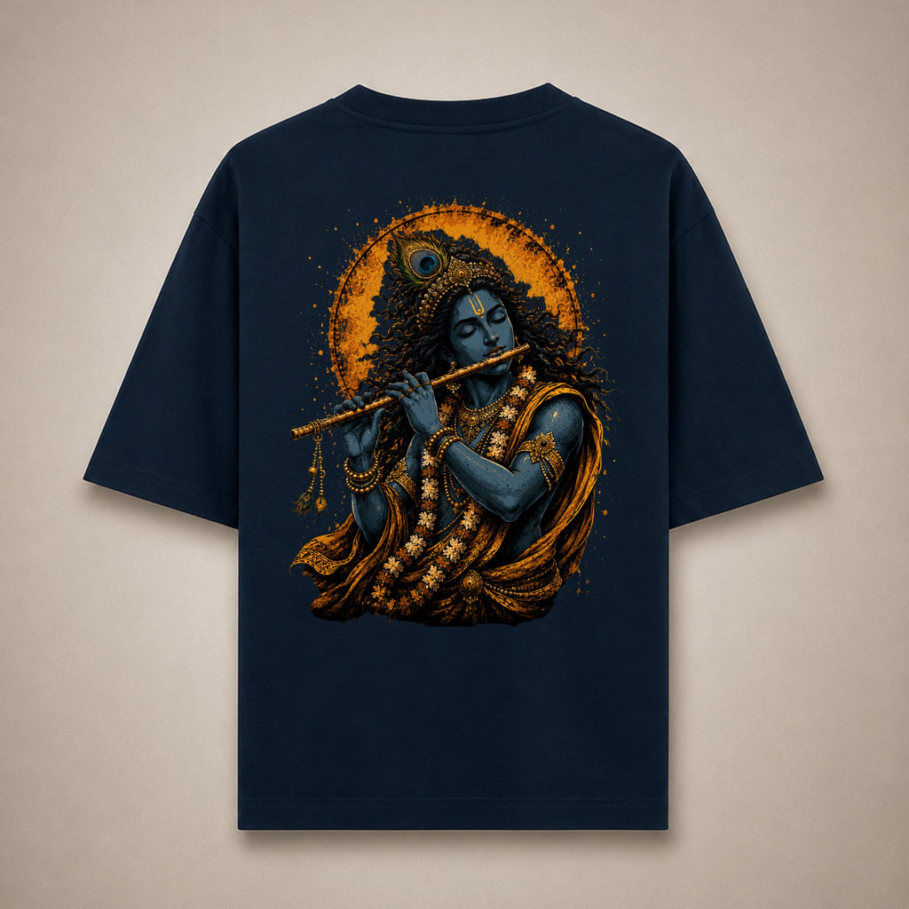 Divine Krishna Flute | Oversized T-Shirt