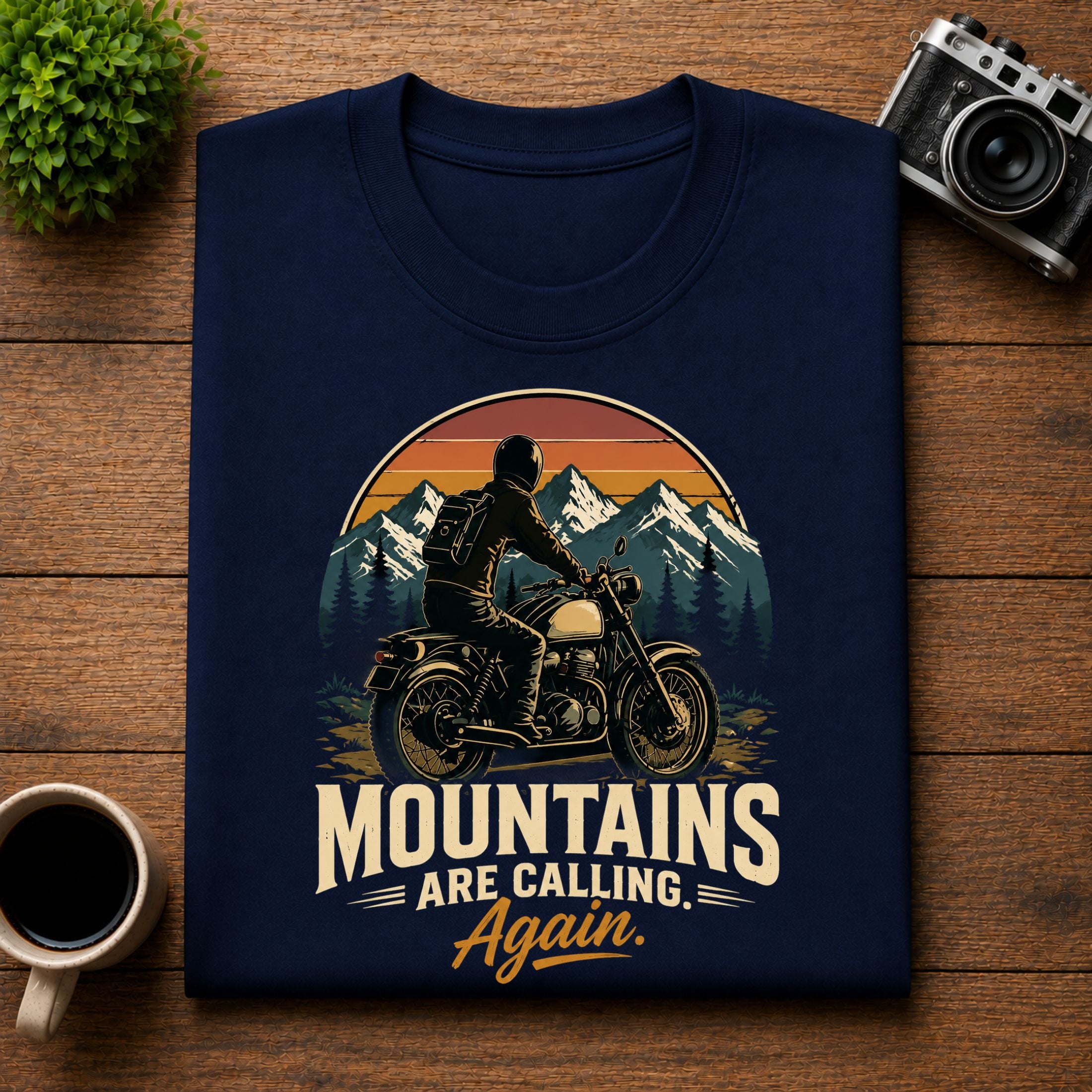 Mountains Are Calling Again Biker Unisex Tee