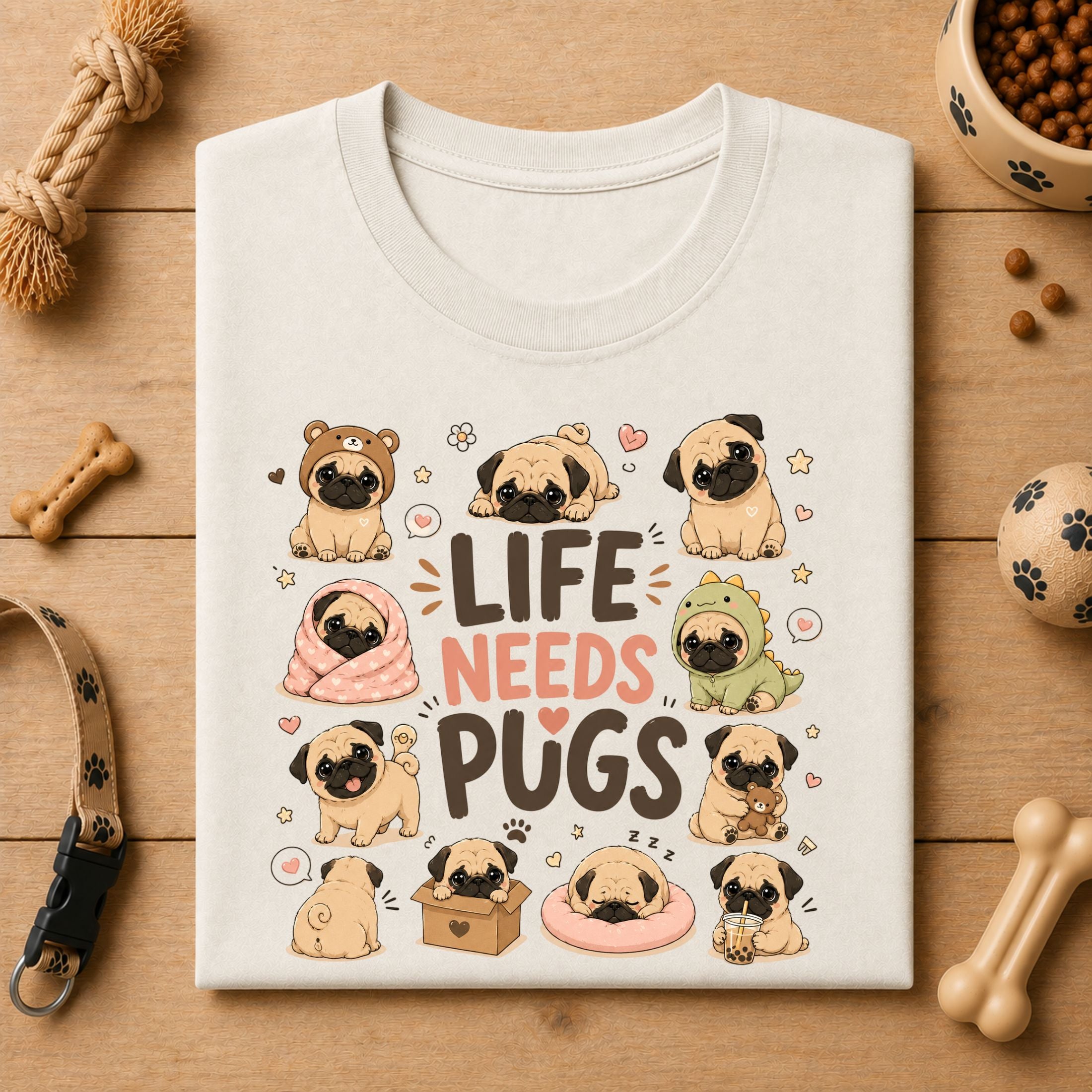 Life Needs Pugs Unisex T-Shirt