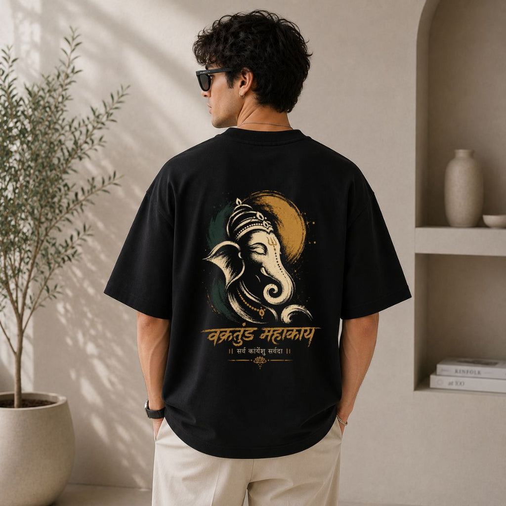Vakratunda Mahakaya Lord Ganesha Oversized Tee