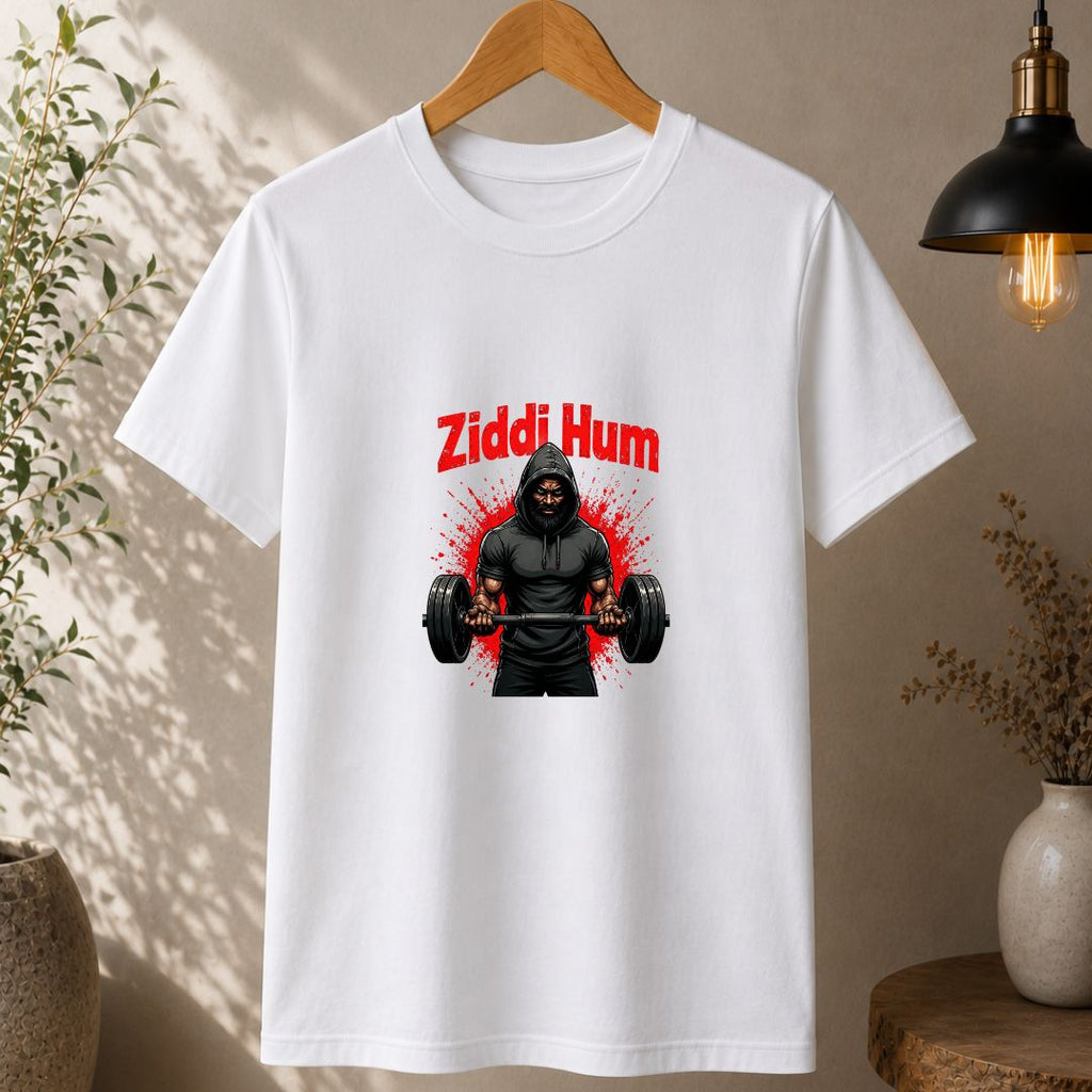 Ziddi Hum Gym T-Shirt | Hindi Fitness Motivation Shirt