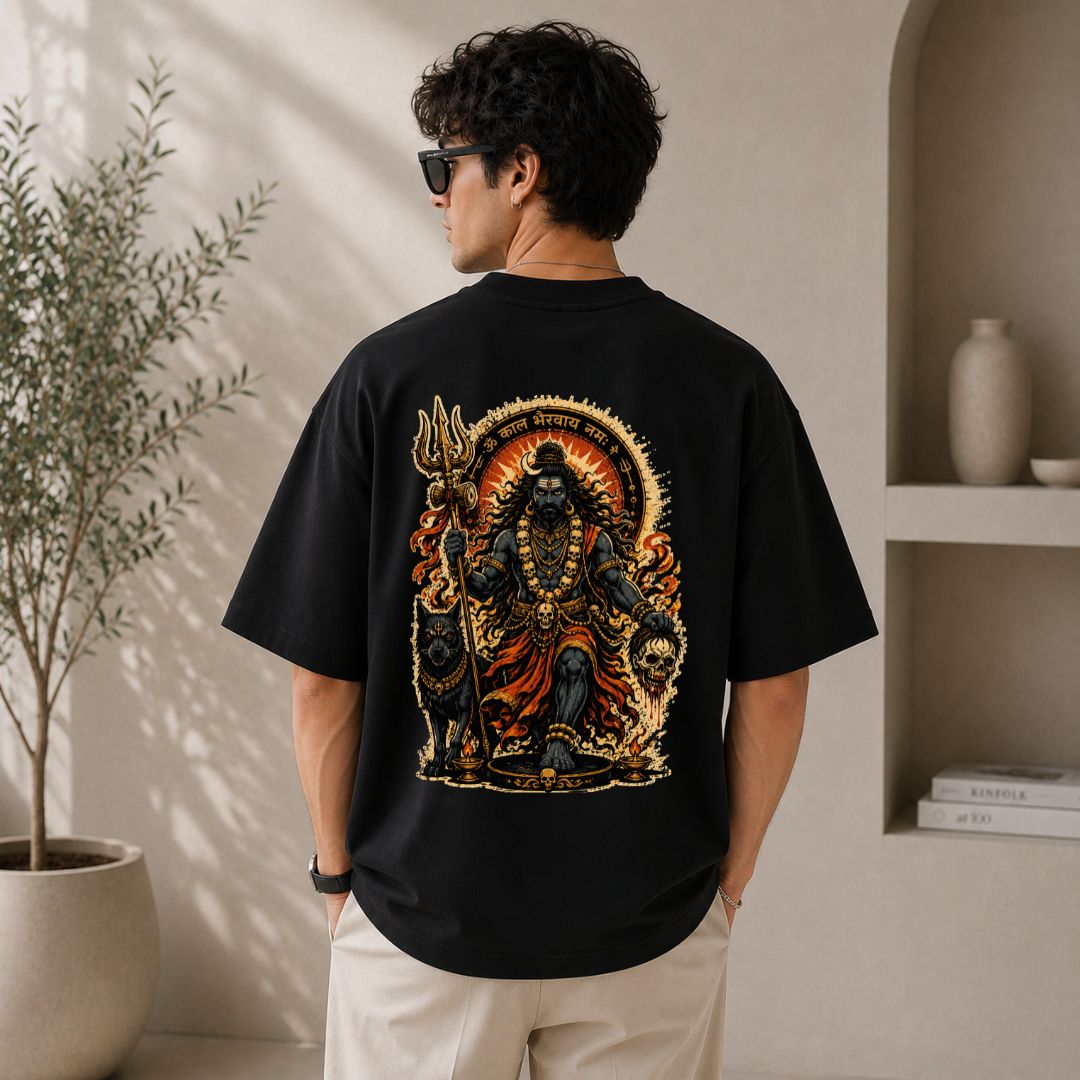 Kaal Bhairav Oversized Unisex T-Shirt | Powerful Hindu Graphic Tee
