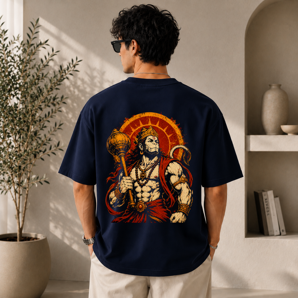Powerful Lord Hanuman Oversized Unisex T-Shirt