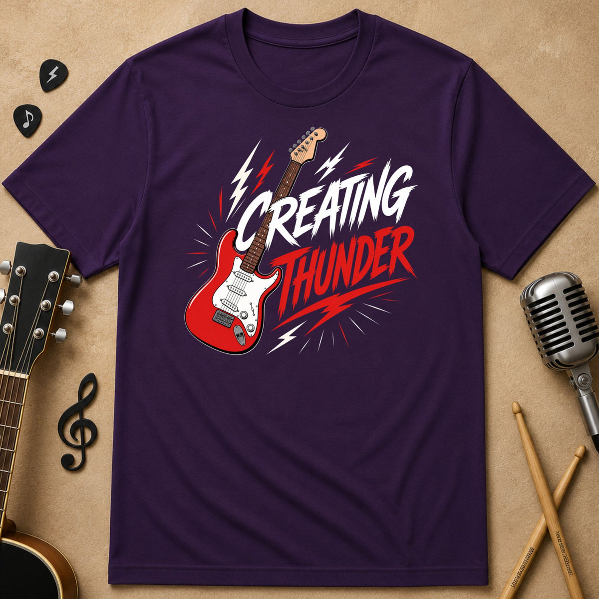 Creating Thunder Guitar Unisex T-Shirt
