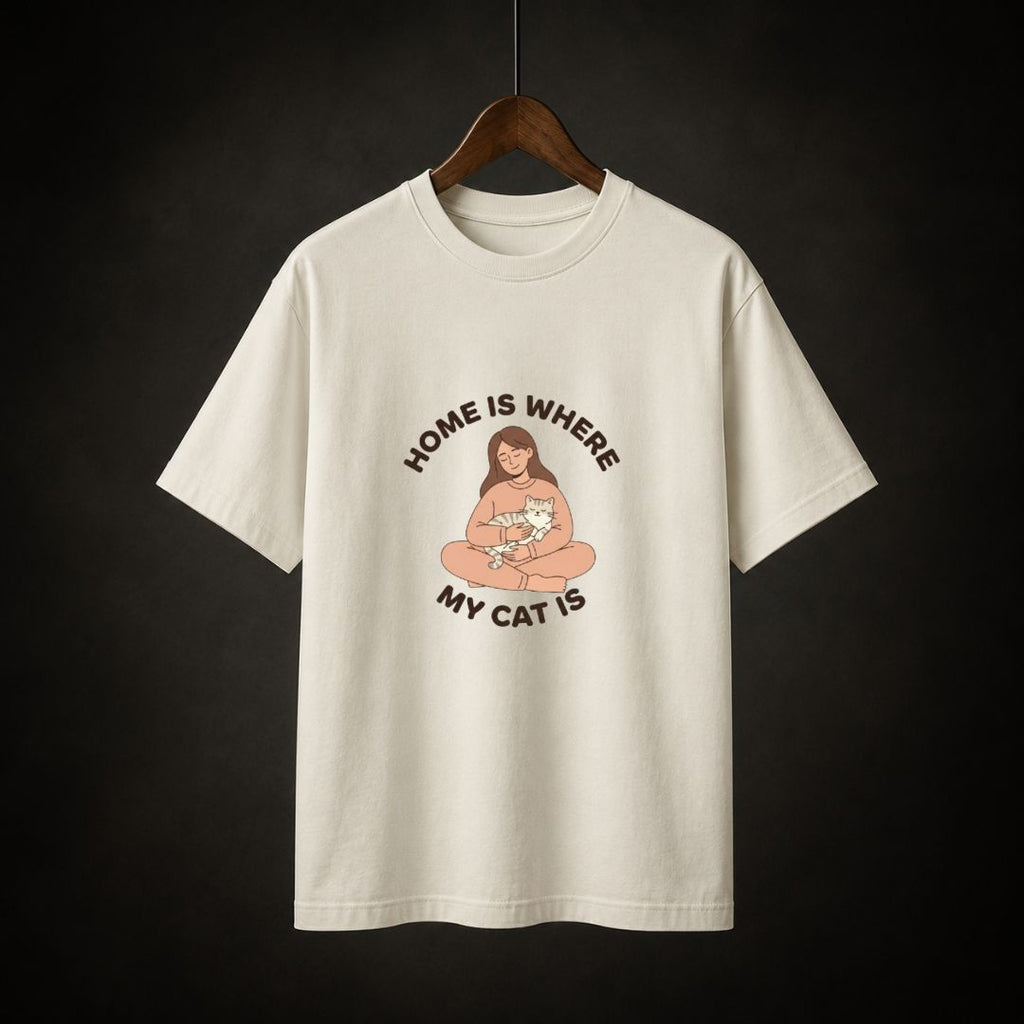 Home Is Where My Cat Is T-Shirt | Cat Mom Graphic Tee