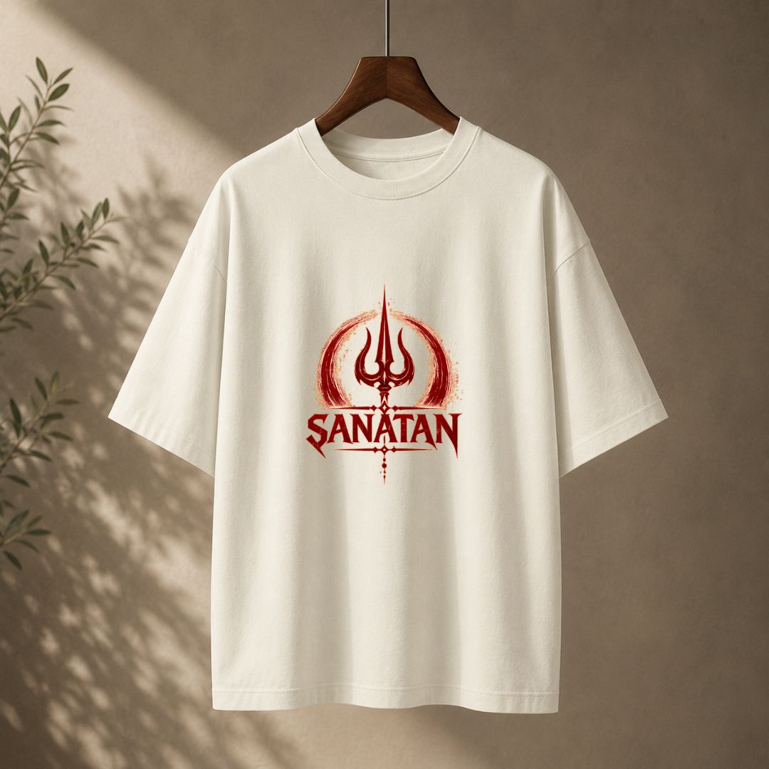 Sanatan Oversized T-Shirt | Trishul Spiritual Streetwear Tee
