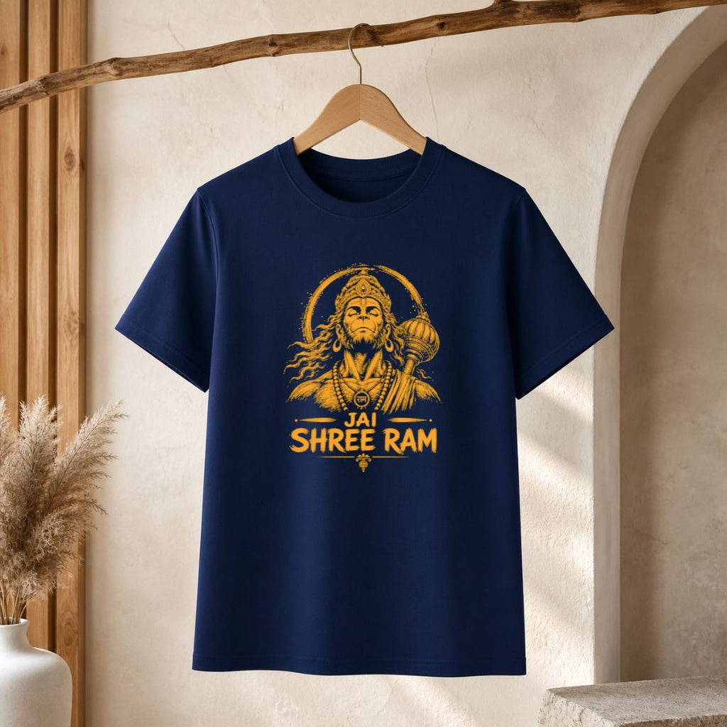 Jay Shree Ram Hanuman Regular Unisex T-Shirt | Lord Hanuman Devotional Graphic Tee