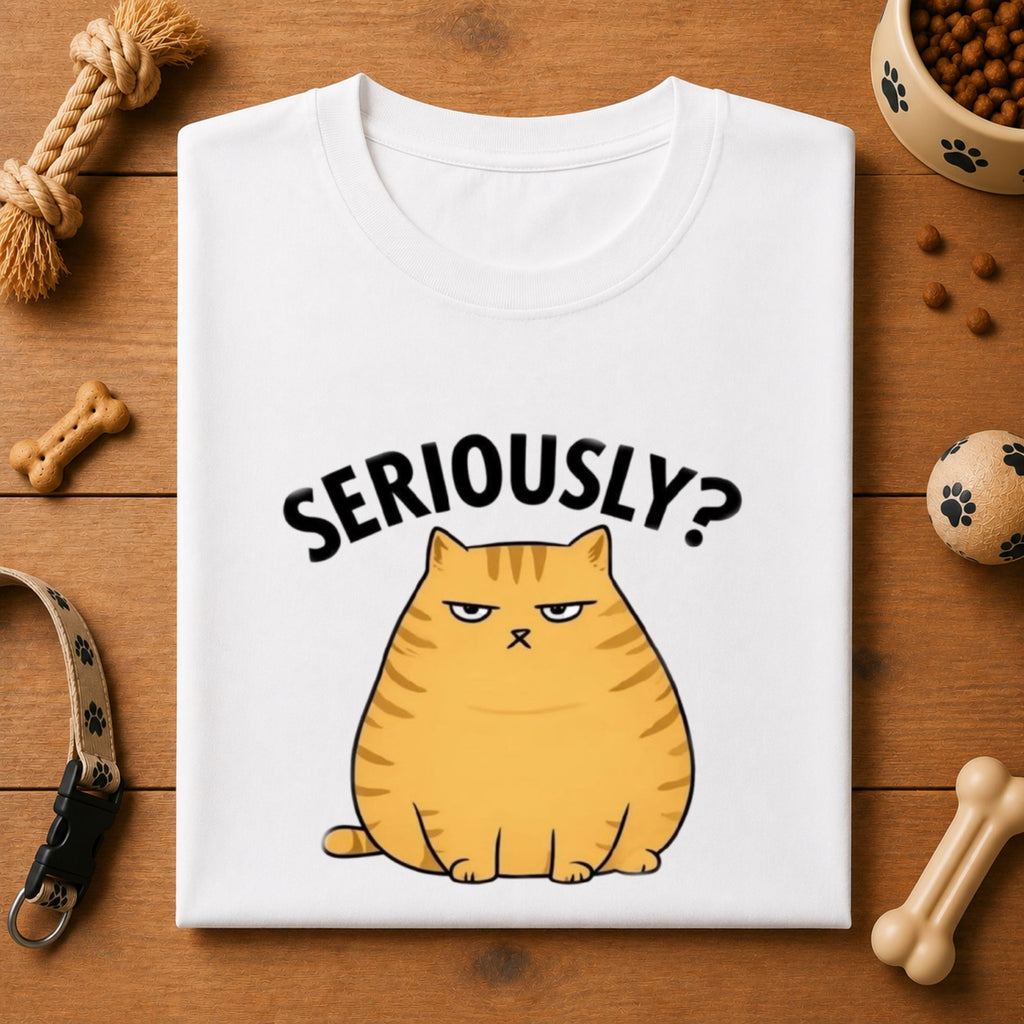Seriously? Cat T-Shirt | Funny Grumpy Cat Graphic Tee