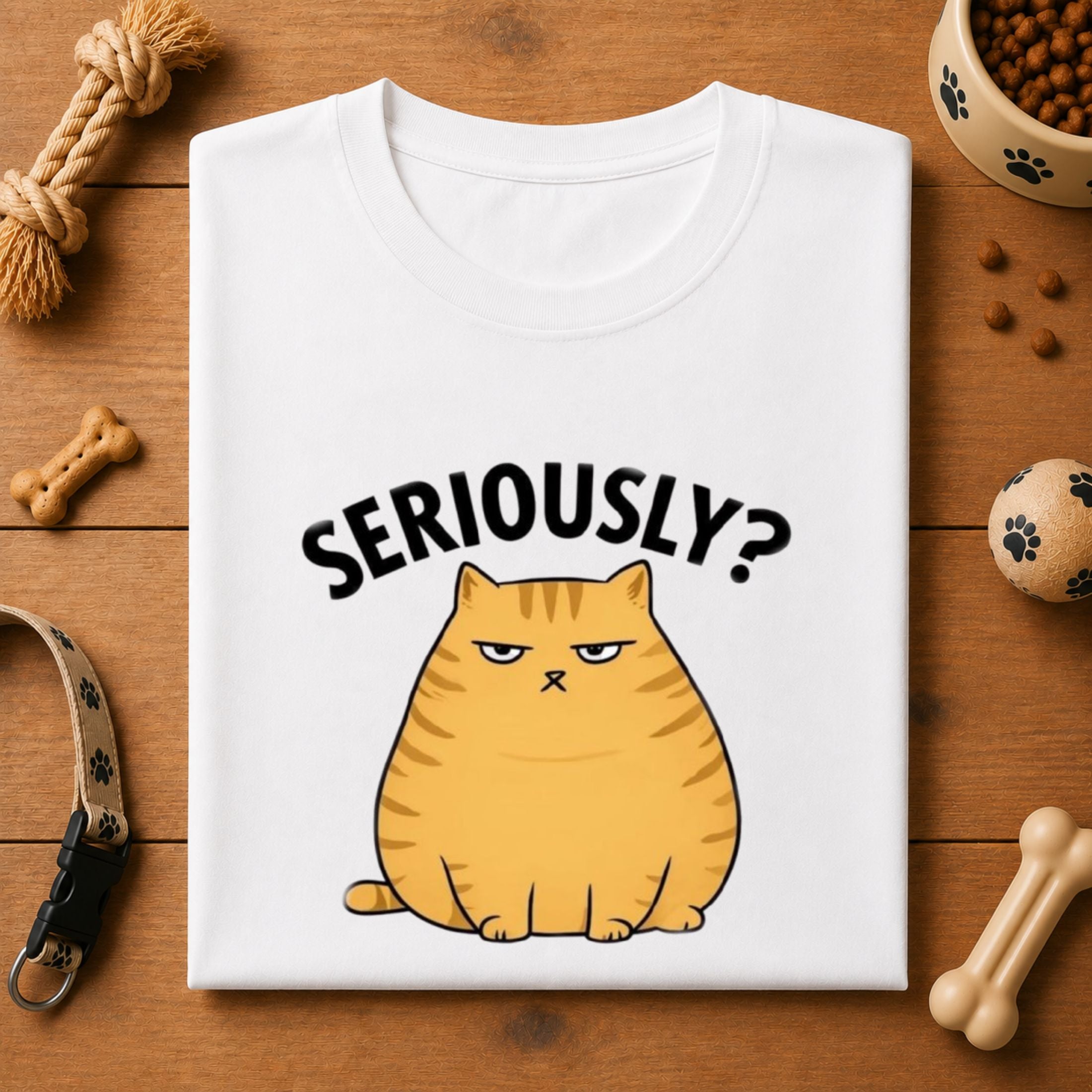 Seriously? Cat T-Shirt | Funny Grumpy Cat Graphic Tee