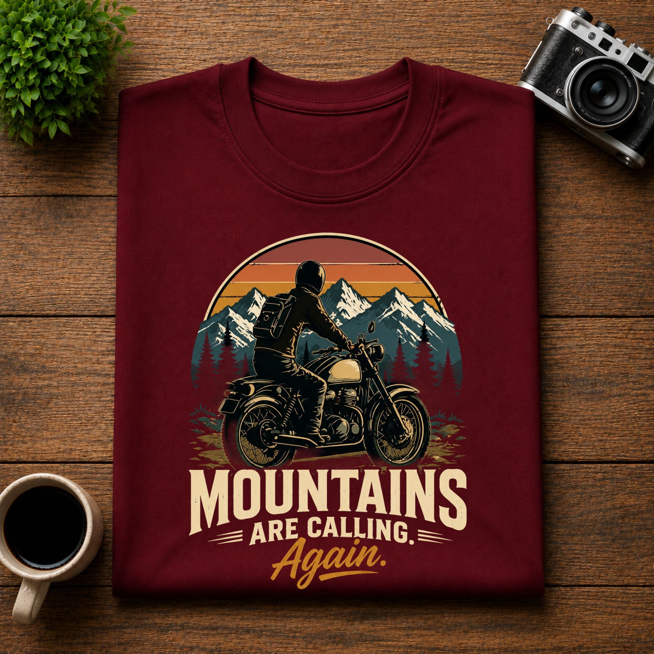 Mountains Are Calling Again Biker Unisex Tee