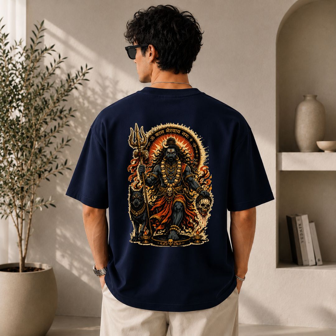 Kaal Bhairav Oversized Unisex T-Shirt | Powerful Hindu Graphic Tee