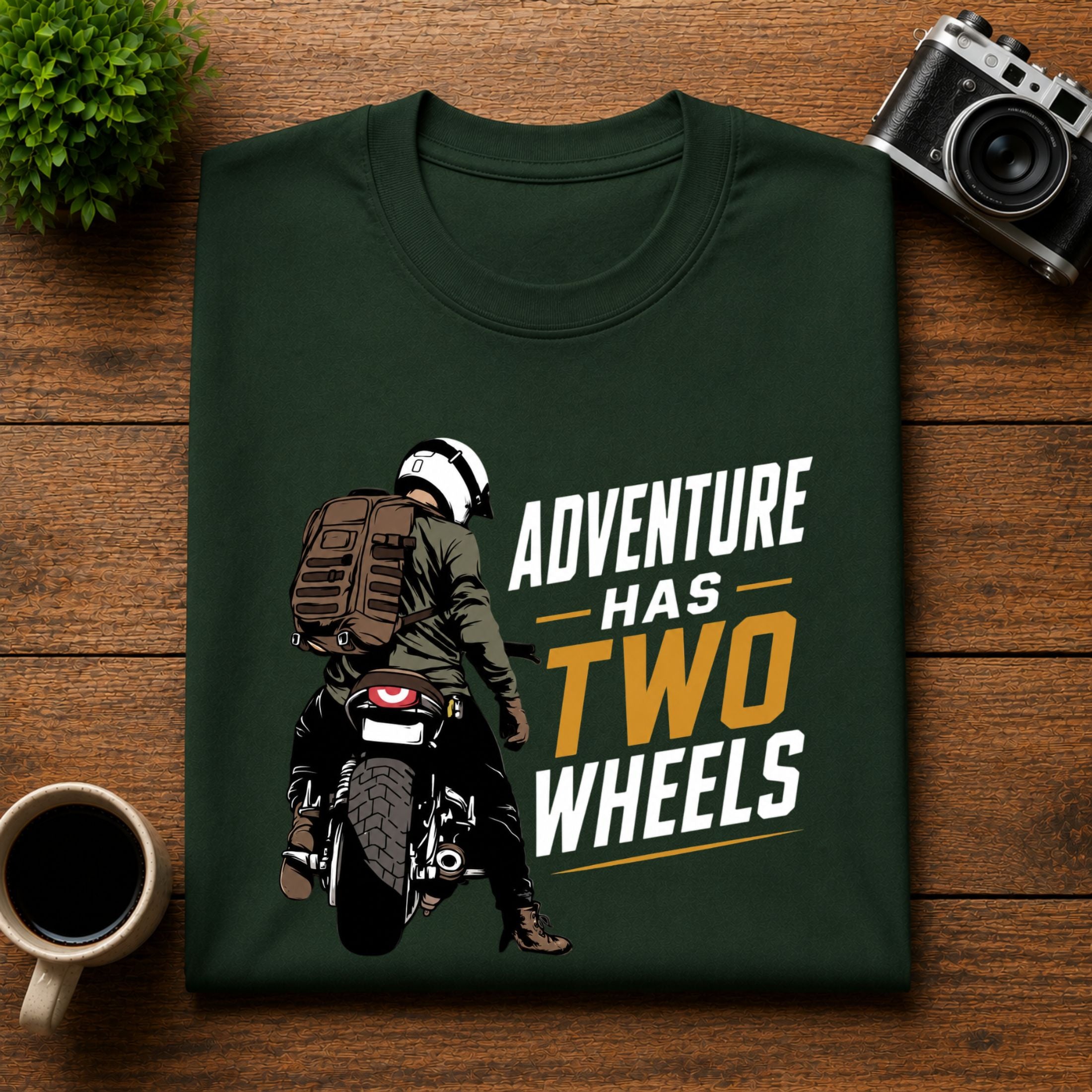Adventure Has Two Wheels Biker Unisex Tee