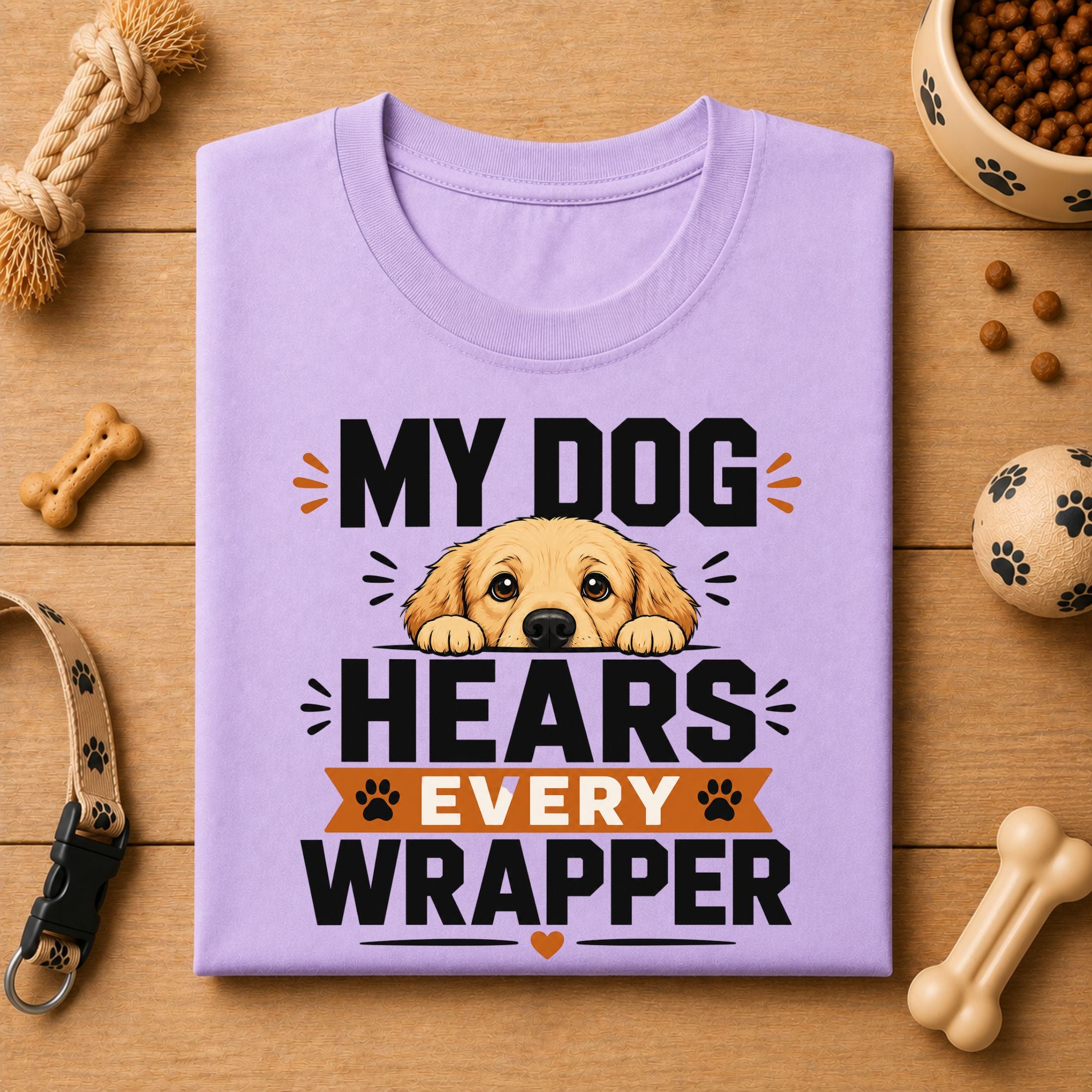 My Dog Hears Every Wrapper | Unisex Tee