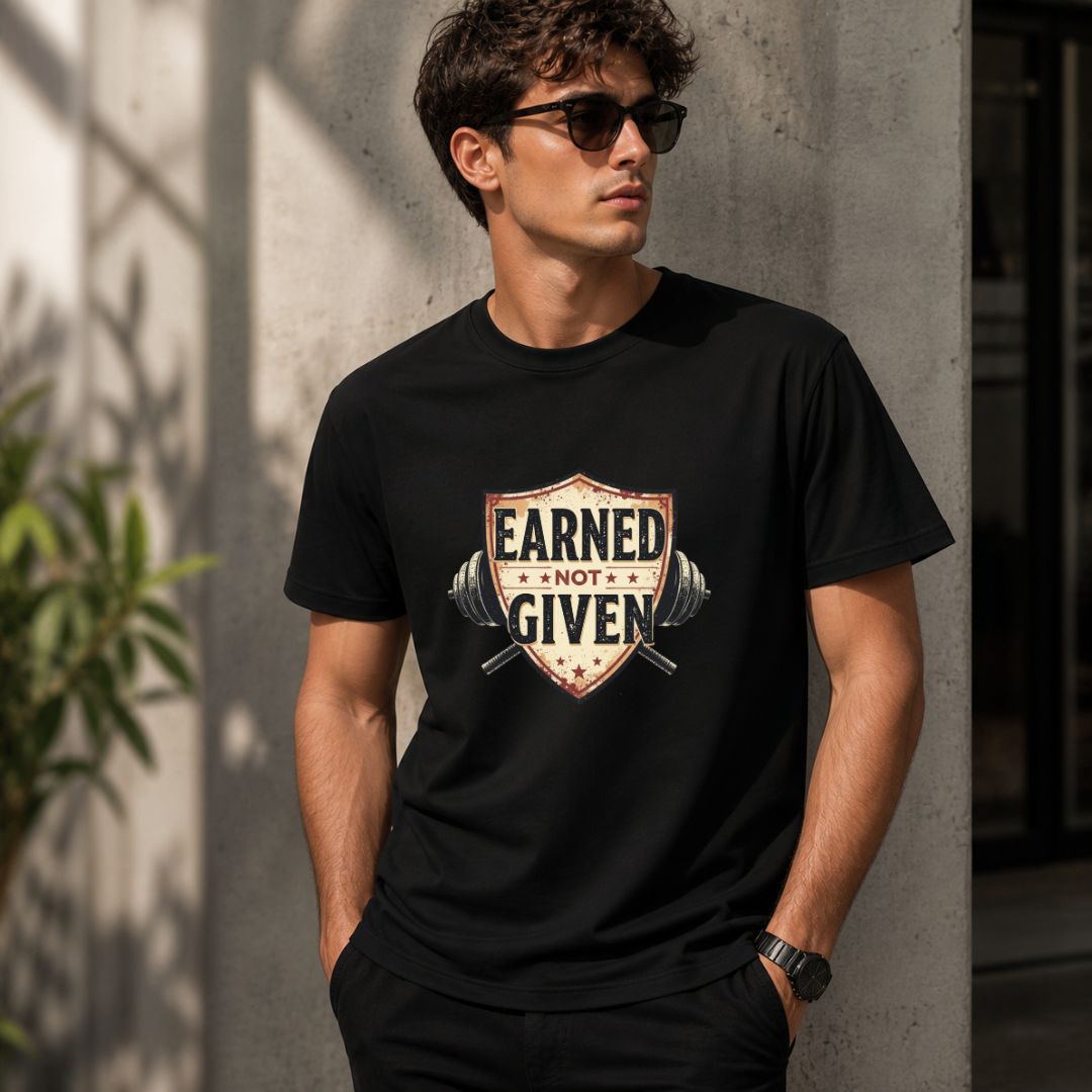 Earned Not Given Regular Gym T-Shirt