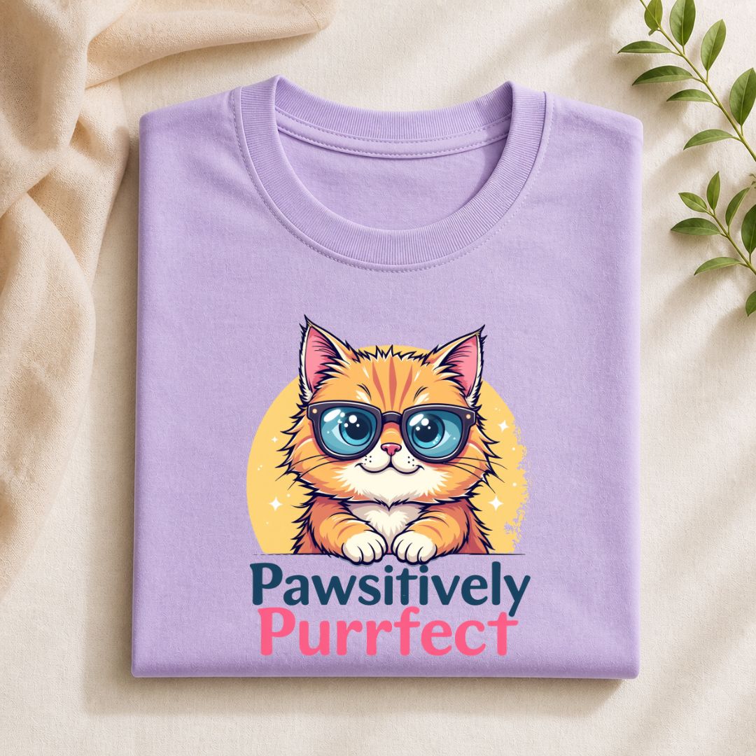 Pawsitively Purrfect Cat T-Shirt | Cute Cat Lover Tee